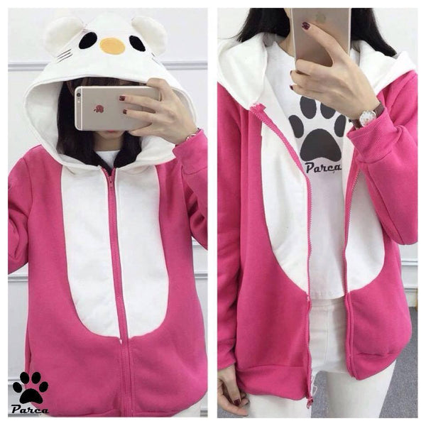 Pink Zipper Hoodie